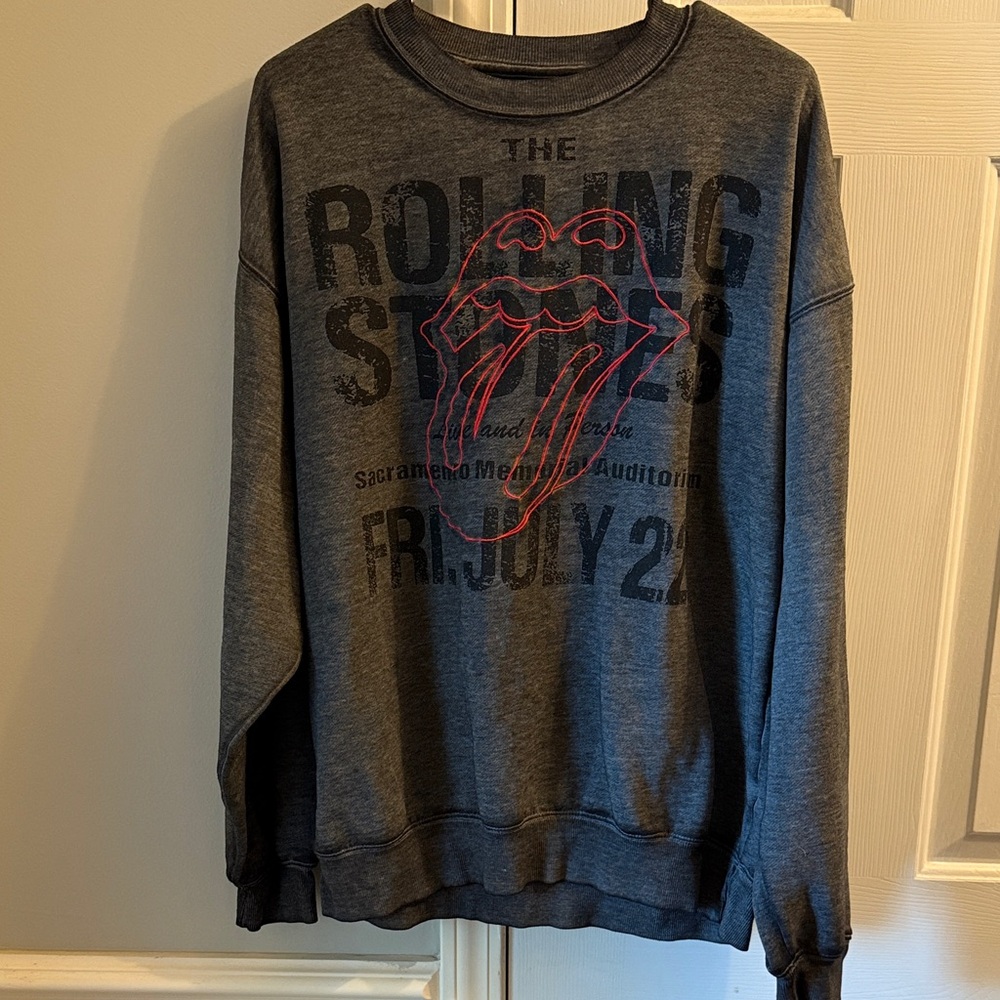 The Rolling Stones Dark Gray and Red Crewneck Sweatshirt size L